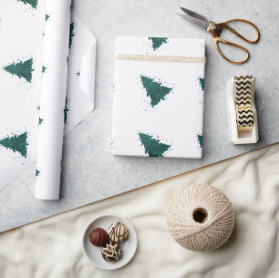 Moody Christmas Tree   Dunkler Aquamariner Spritze Geschenkpapier