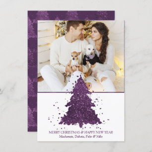 Moody Christmas Tree Lila Foto Deep Plum Feiertagskarte