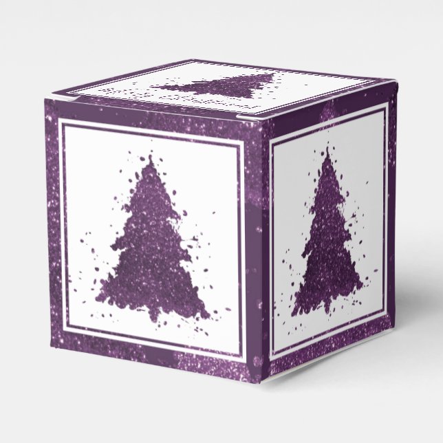 Moody Christmas Tree | Lila Spritzer Deep Plum Geschenkschachtel (Vorderseite)