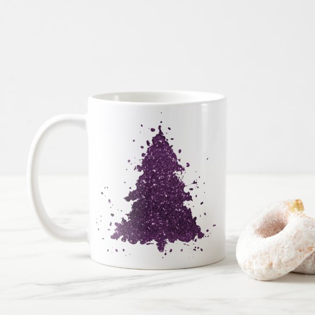 Moody Christmas Tree | Lila Spritzer Deep Plum Kaffeetasse (Mit Donut)