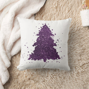 Moody Christmas Tree Lila Spritzer Deep Plum Kissen