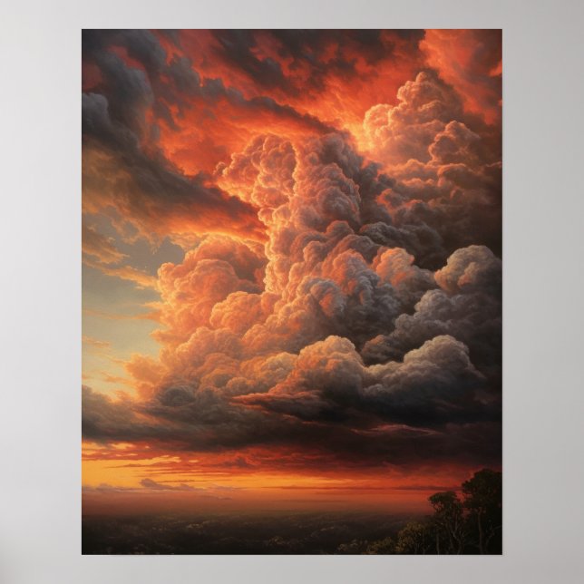 Moody Clouds Art Print Poster (Vorne)