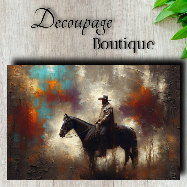Moody Cowboy Decoupage Seidenpapier (Moody Cowboy Decoupage Tissue Paper)