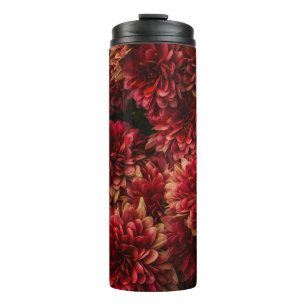 Moody Dahlia Blume Dark Texture Thermosbecher