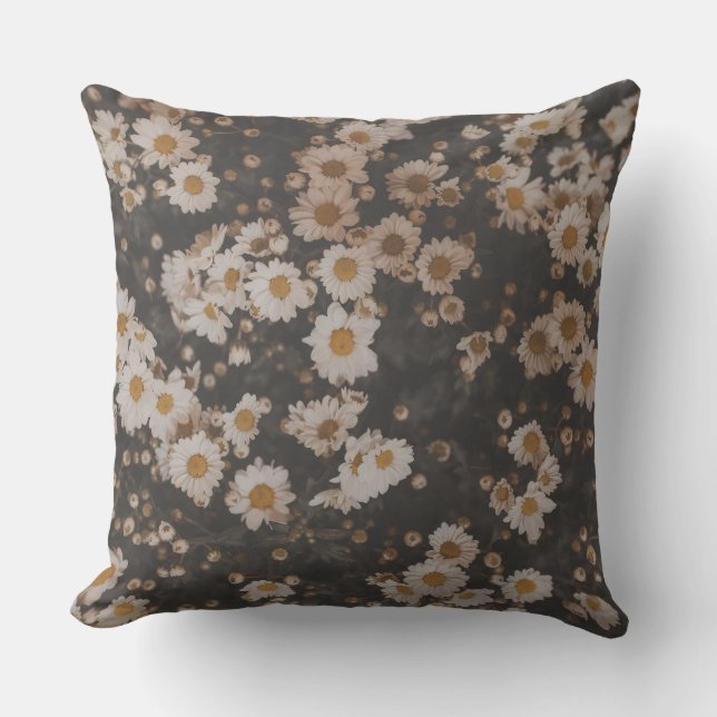 Moody Daisy Drift Throw Pillow Kissen (Vorderseite)