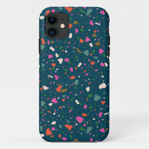 Moody Dark Aquamarin Terrazzo Phone Case