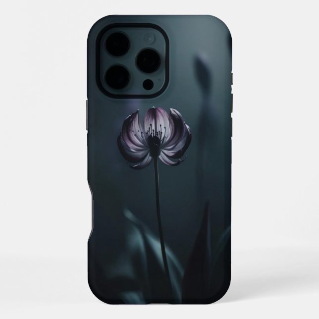 Moody Dark Blume Phone Case iPhone Hülle (Rückseite)