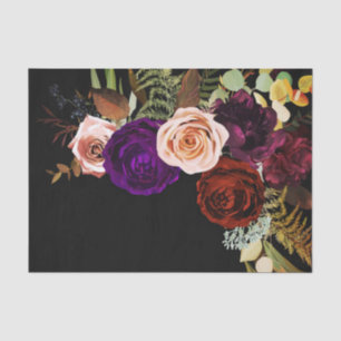 Moody Dark Floral Greenery Bold Color Chic Wedding Seidenpapier