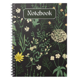 Moody Dark Floral Vintages botanisches Notebook Notizblock
