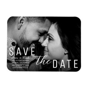 Moody Dark Overlay Foto Save the Date Hochzeit Magnet
