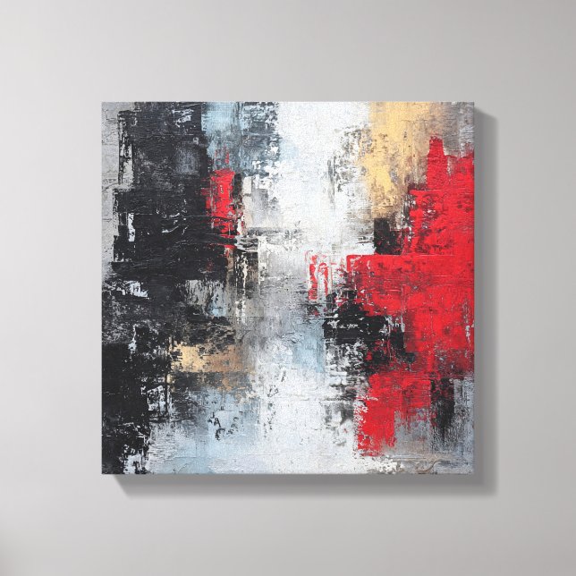 Moody Deep Sea | Dramatic Expressionist Wave Canva Leinwanddruck (Vorderseite)