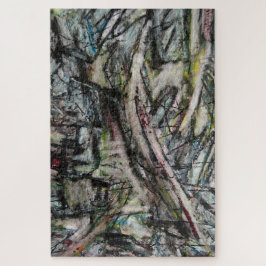 Moody Dynamic Modern Monochrome Abstrakt Puzzle