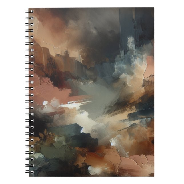 Moody Earth Tone Abstrakt Art Notebook Notizblock (Vorderseite)