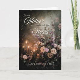 Moody, Elegant Mother's Day Dark Floral Bouquet Karte