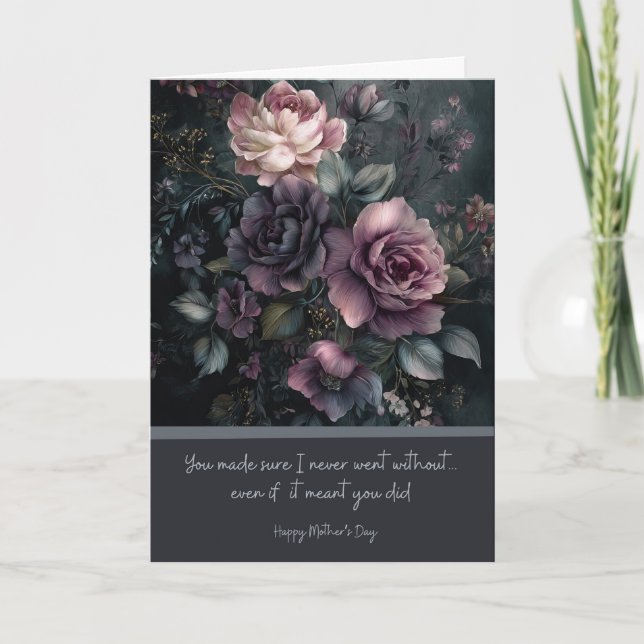 Moody, Elegant Mother's Day Dark Floral Bouquet Karte (Vorderseite)