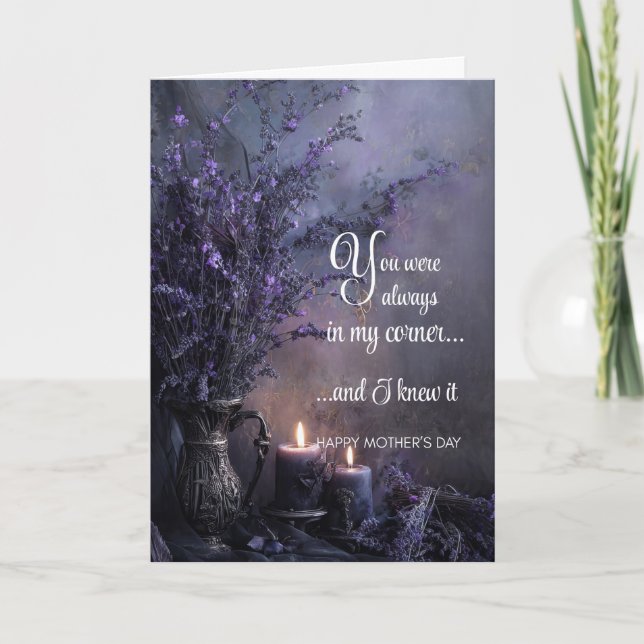 Moody, Elegant Mother's Day Lavender Dark Floral  Karte (Vorderseite)