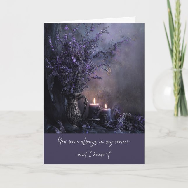 Moody, Elegant Mother's Day Lavender Dark Floral  Karte (Vorderseite)