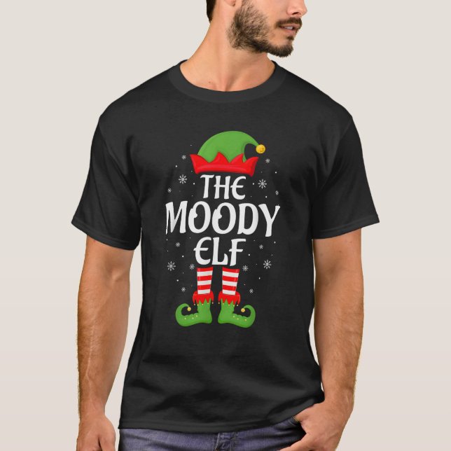 Moody Elf Xmas Family Matching Elf Squad Christmas T-Shirt (Vorderseite)