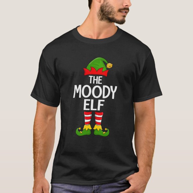 Moody Elf Xmas Matching Family Elf Squad Christmas T-Shirt (Vorderseite)
