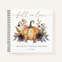 Moody Fall Floral Brautparty Guest Book