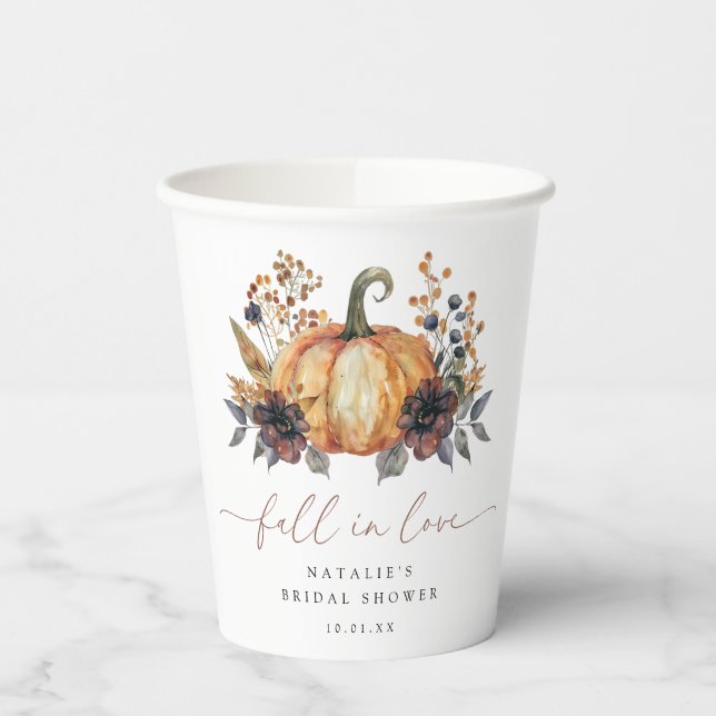 Moody Fall Floral Brautparty Pappbecher (Links)