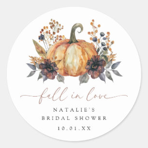 Moody Fall Floral Brautparty Runder Aufkleber
