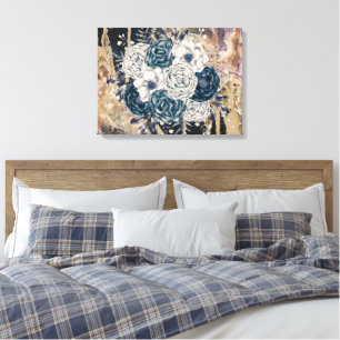 Moody Floral Abstrakter Vintager Charm Leinwanddruck