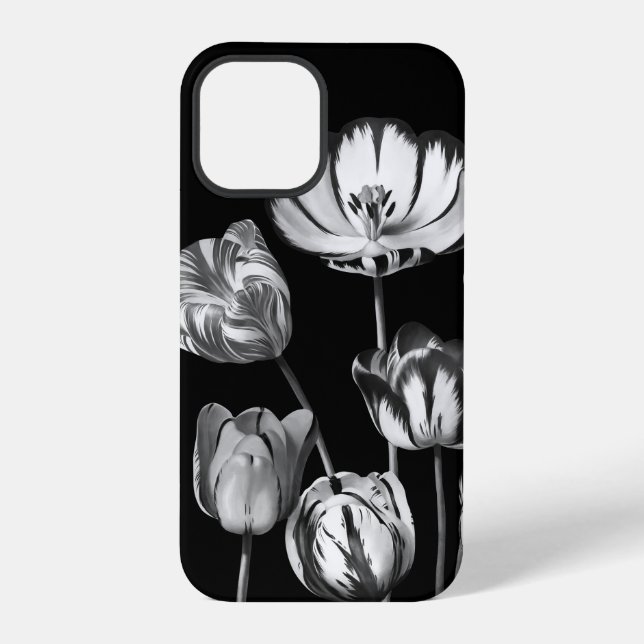 Moody Floral Chic Vintage Blume iPhone 12 Pro Ca Hülle (Rückseite)