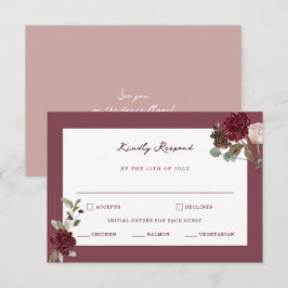 Moody Floral Fine Art Wedding RSVP Card Begleitkarte