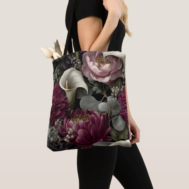 Moody Floral Pattern with Dahlias and Calla Lilies (Von Nahem)