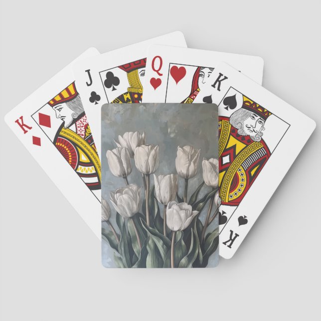 Moody Floral Tulips Spielkarten (Rückseite)