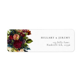 Moody Floral Wedding Rücksendeadresse