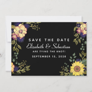 Moody Floral Wedding speichern das Datum Save The Date
