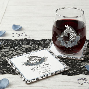 Moody Floral Zebra Safari Kleiner Wilder Einer Jun Rechteckiger Pappuntersetzer