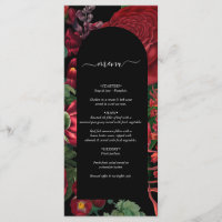 Moody Florals Black Arch Burgundy Red Wedding
