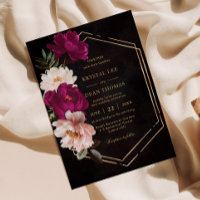 Moody Fuchsia Pink Blush Blues Peonies Wedding