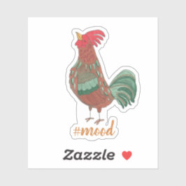 Moody Fun Rooster Illustration Aufkleber