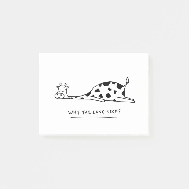 Moody Giraffe Illustration mit Puff Post-it Klebezettel (Vorderseite)