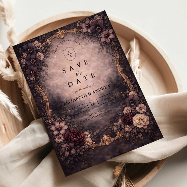 Moody Gold Baroque Wedding Save The Date (Von Creator hochgeladen)