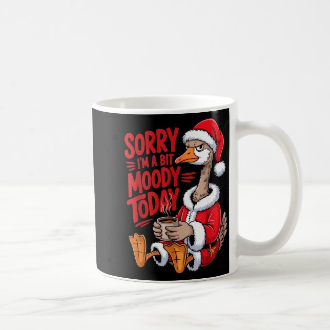 Moody Goose Christmas Santa Suit Coffee Humor Art  Kaffeetasse (Rechts)