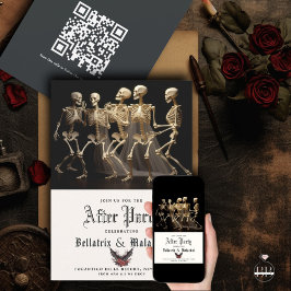 Moody Goth Rosewood nach Party QR Code Save The Date