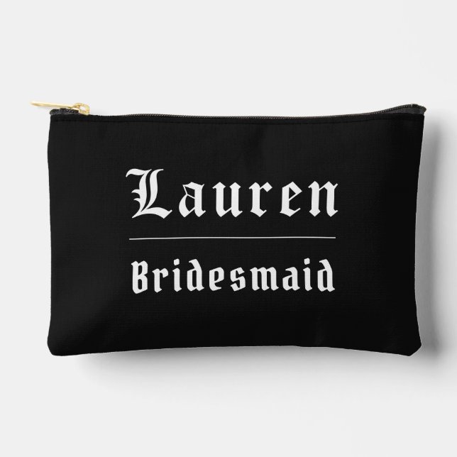 Moody Gothic Bridesmaid Tote Bag Zubehörtasche (Vorderseite)