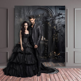 Moody Gothic Dark Alter Table & Candles XLarge Wandteppich