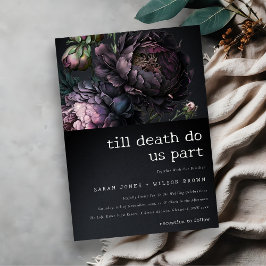 Moody Gothic Dark Lila Black Peony Wedding Einladung
