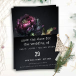 Moody Gothic Dark Purple Black Peony Wedding Save The Date<br><div class="desc">Moody Gothic Purple Black Peonies Theme Collection.- it's an elegant watercolor Illustration of moody dark purple gothic floral perfect for your luxury gothic wedding and parties. It’s very easy to customize,  with your personal details. If you need any other matching product or customization,  kindly message via Zazzle.</div>