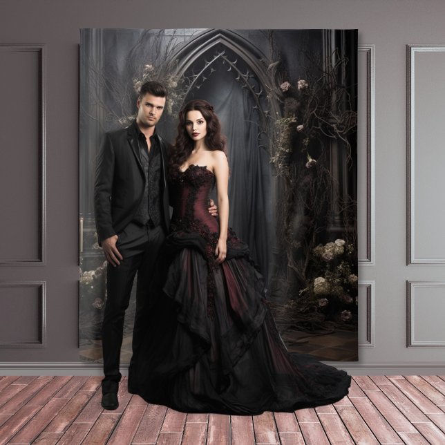 Moody Gothic Dark Veiled Arch & Blume XLarge Wandteppich (Von Creator hochgeladen)