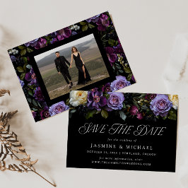 Moody Gothic Floral Foto Wedding Save The Date