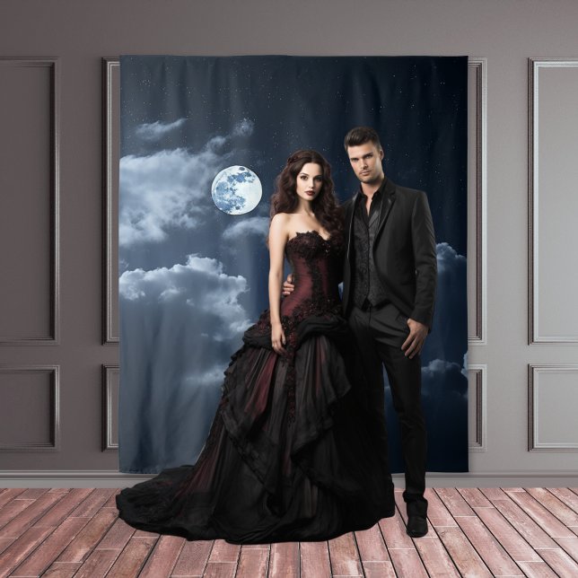 Moody Gothic Full Moon & Clouds XLarge Wandteppich (Von Creator hochgeladen)