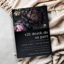 Moody Gothic Lila Black Peony Couples Dusche Einladung