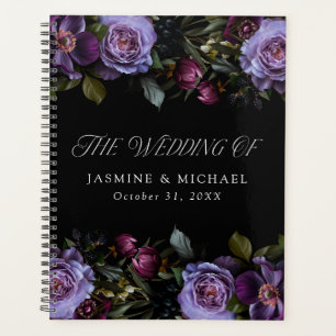 Moody Gothic Lila Floral Wedding Planer